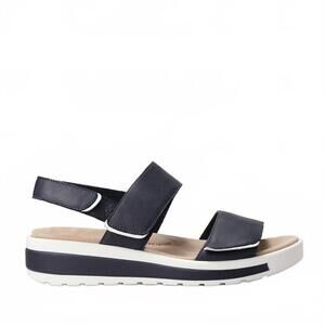 NEW ZIERA women's garlin wedges sandal in navy / white